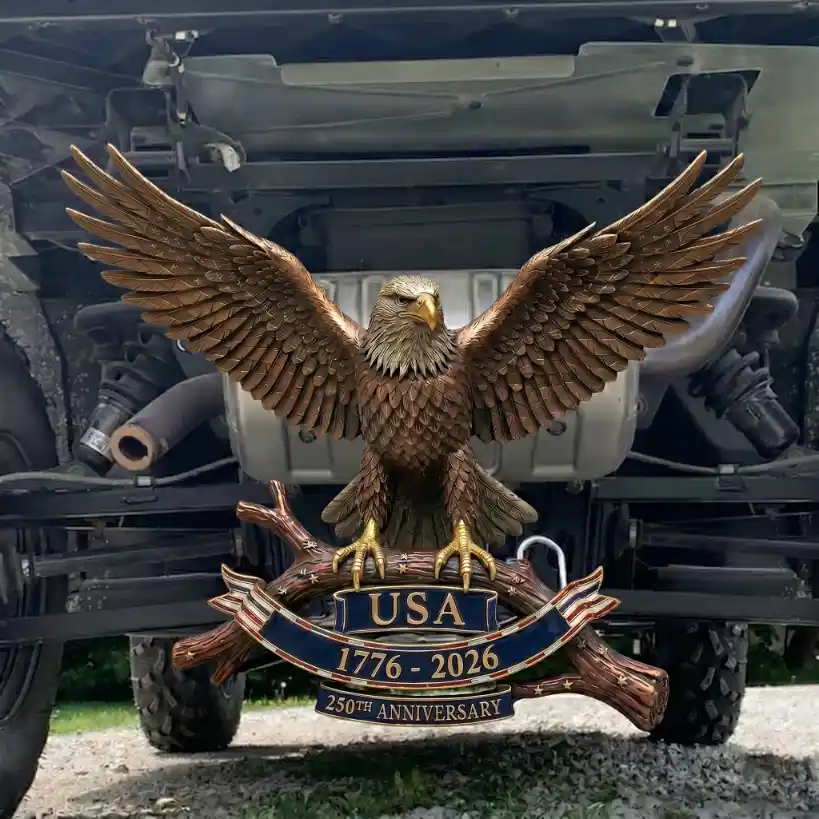 USA 250th Anniversary Bald Eagle Tow Hitch Cover Patriotic Truck Accessory